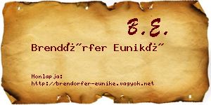 Brendörfer Euniké névjegykártya